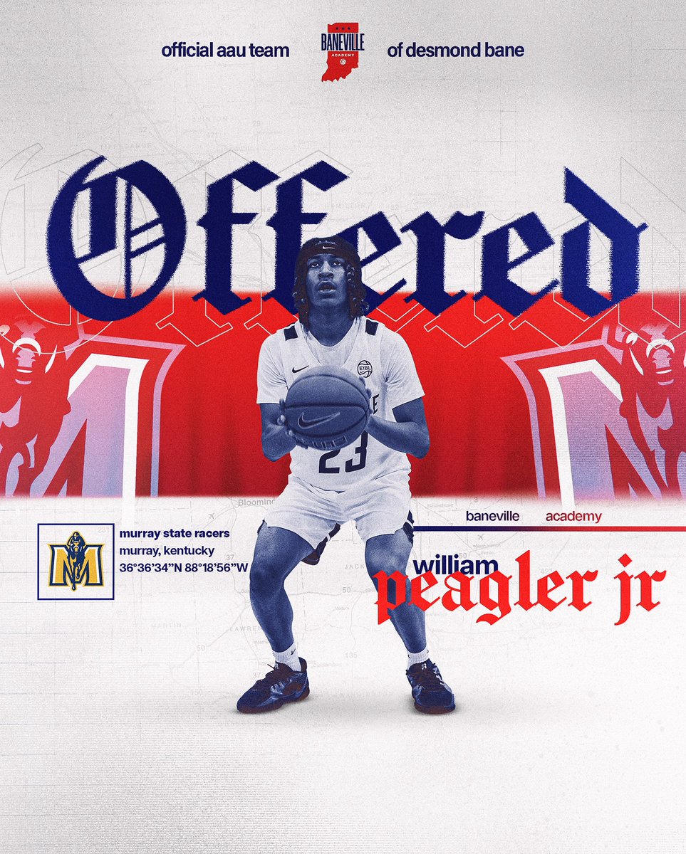 Baneville_'s tweet image. We want to give a huge shout out to our guy William Peagler Jr. on receiving his first D1 scholarship offer from Murray State! We are extremely proud of all the hard work he puts in on and off the court!