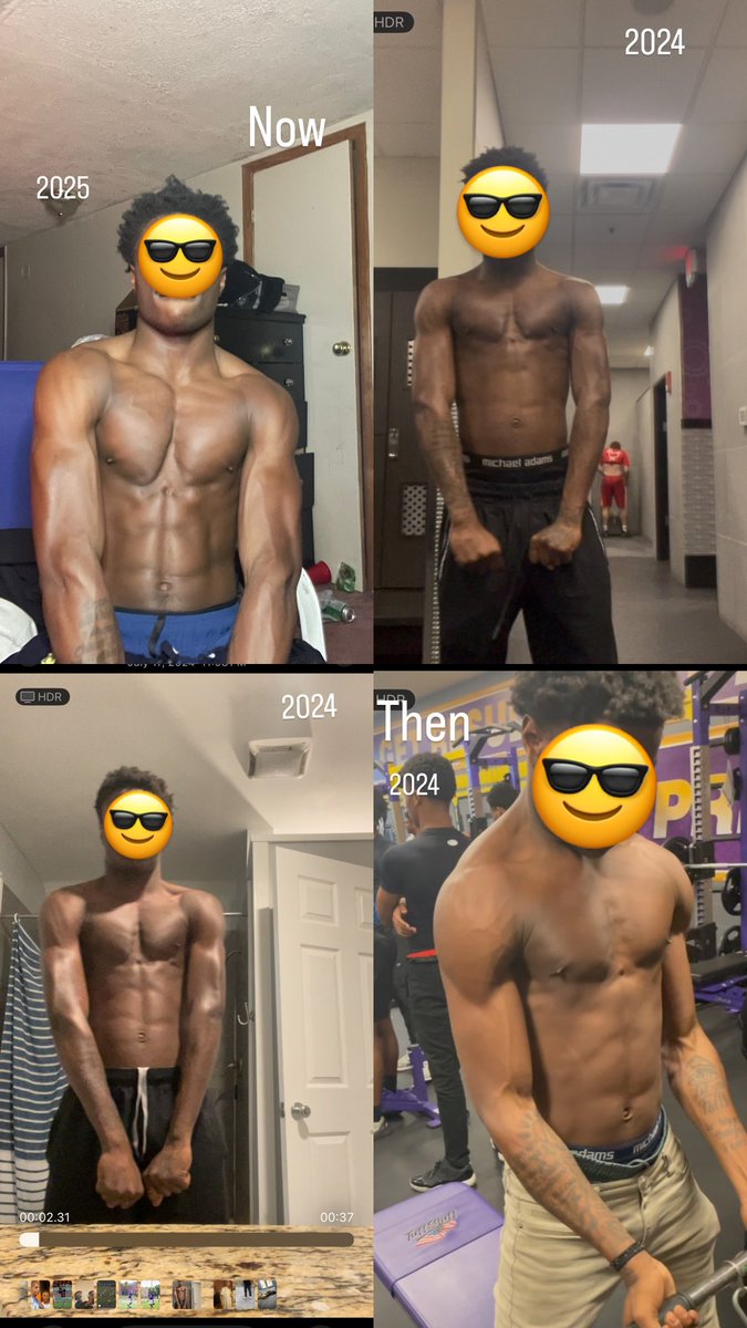 Progress from one year of just work 💯💪🏾💪🏾