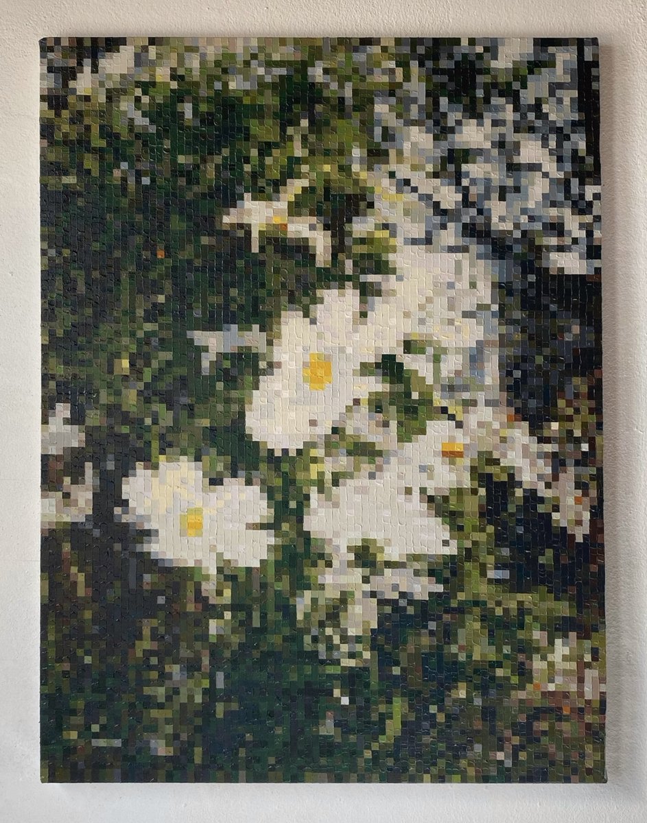 flores blancas,
acrylics on canvas