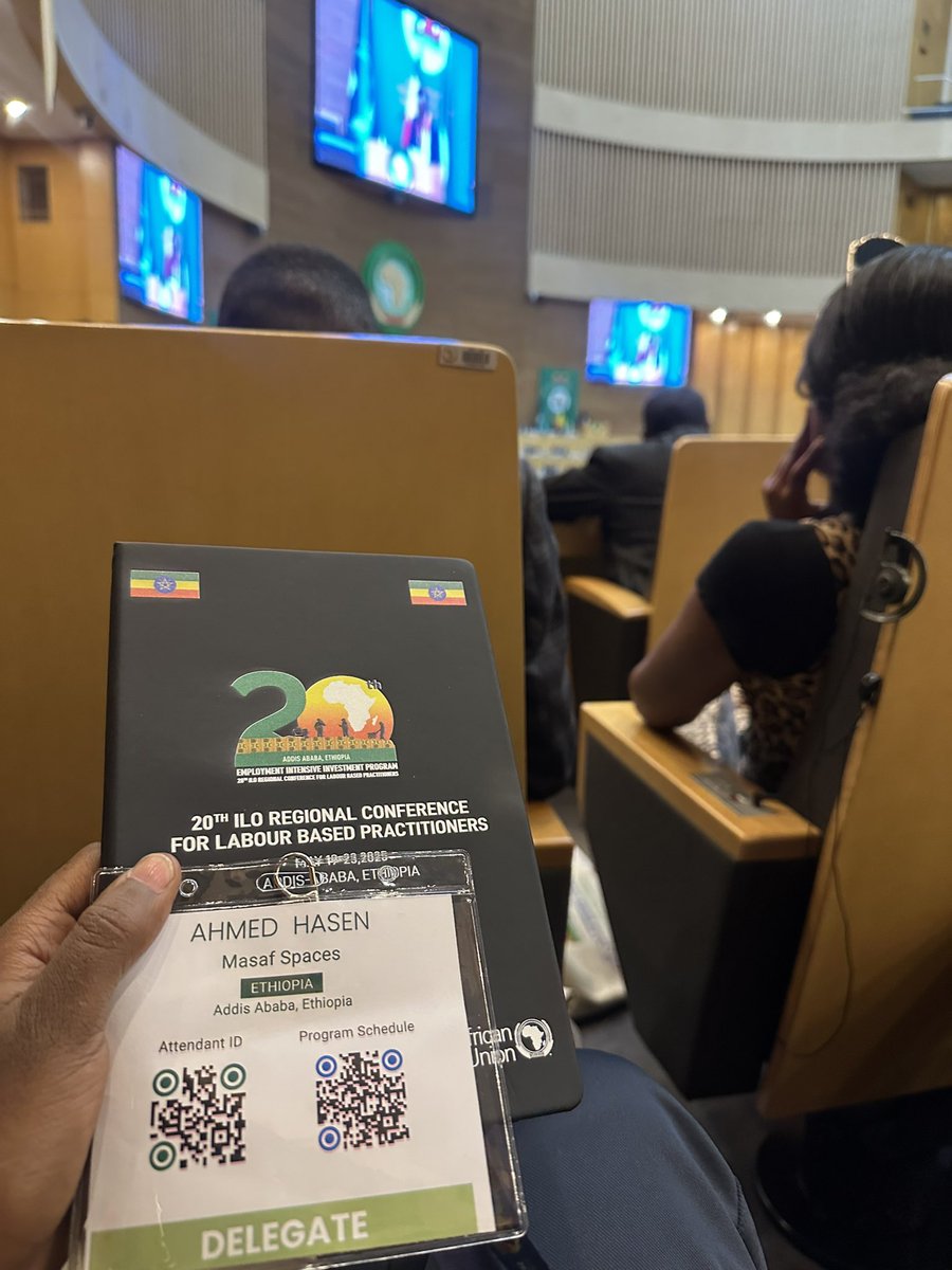 AxmednuurTamaan's tweet image. Honored to join dedicated professionals at the 20th ILO Regional Conference in Addis Ababa 🇪🇹. Exploring how labour-based approaches like EIIP can build resilient communities, green jobs &amp;amp; decent work.
Proud to represent the mission of @MasafSpaces 🌍#ILOARM20 #YouthEmpowerment