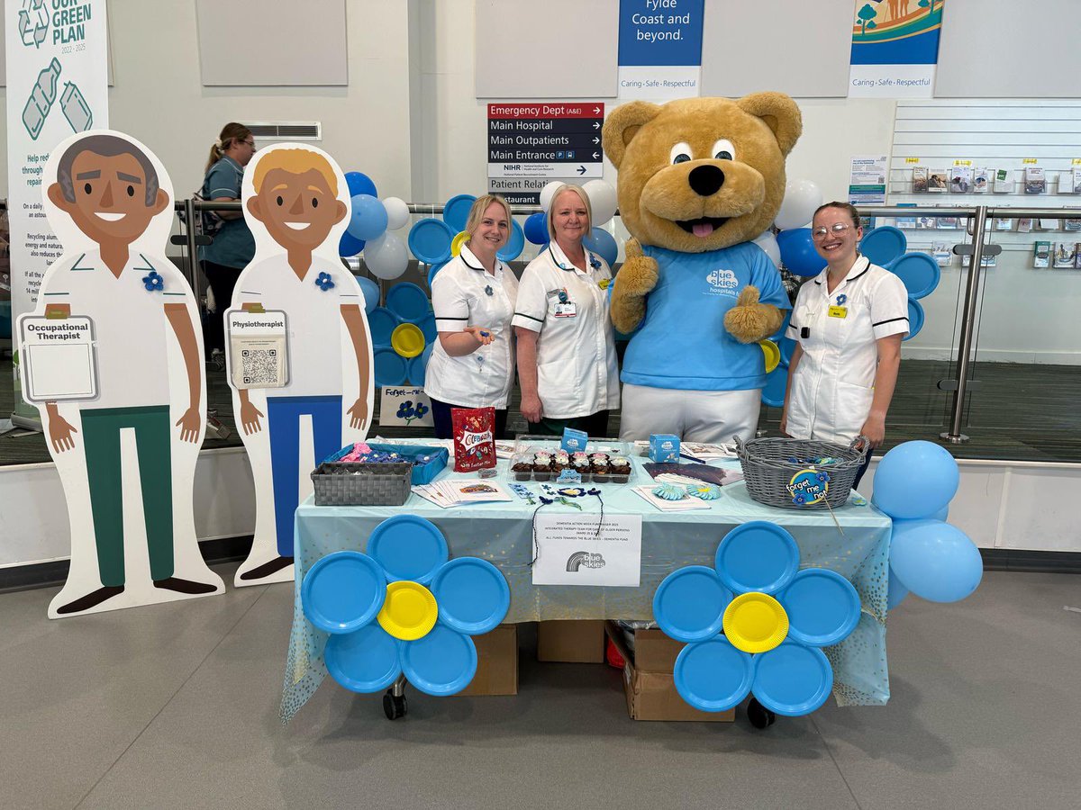 Care of Older Person Integrated Therapies (@coop_ittbvh) on Twitter photo A wonderful day on the Mezzanine at <a href="/BlackpoolHosp/">NHS Blackpool Teaching Hospitals ππ</a> raising money for Blue Skies during #dementiaactionweek2025 π Current running total of Β£150! A wonderful day on the Mezzanine at <a href="/BlackpoolHosp/">NHS Blackpool Teaching Hospitals ππ</a> raising money for Blue Skies during #dementiaactionweek2025 π Current running total of Β£150!