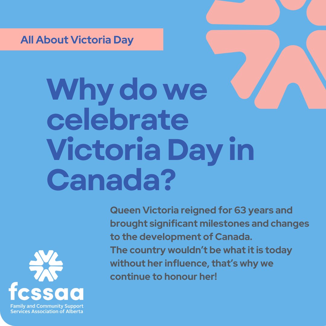 FCSSAAoffice's tweet photo. Happy #VictoriaDay Canada! As we honour Queen Victoria's legacy and mark the unofficial start of summer, we wish everyone a safe, joyful long weekend with your loved ones and appreciate the history and traditions behind this day. #FCSS #FCSSAA #fcssStrongerTogether #LongWeekend https://t.co/aMLZqp8v8Z