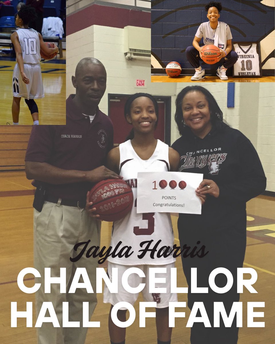 Congrats to Coach Jayla for being inducted into Chancellor High School’s hall of fame🤩 She was an 1,000 point scorer in high school &amp; graduated from <a href="/vawesleyan/">Virginia Wesleyan University</a> as our programs all time leading scorer‼️Fun fact: she’s getting inducted into 2 hall of fames in 1 year 🫡