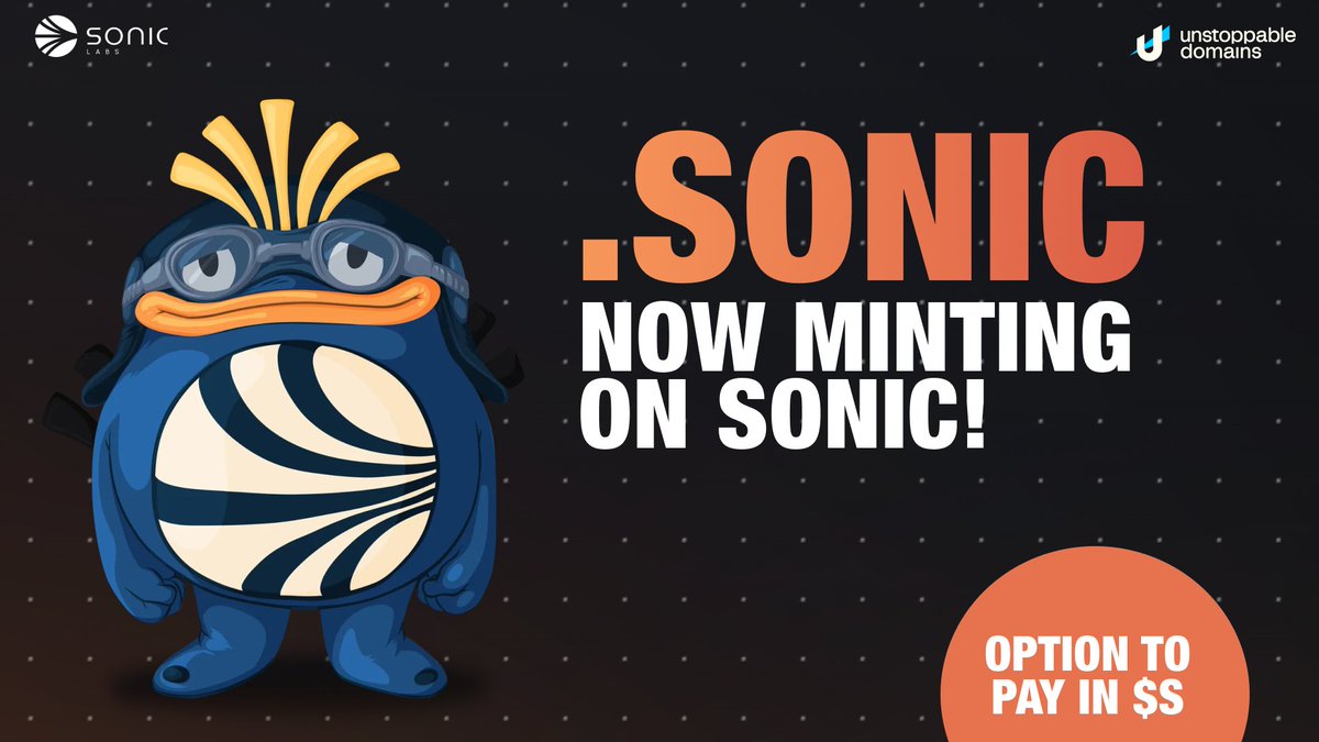 ⚡ .sonic domains are officially live to the public! After months of early  access and reservations, anyone can now mint and manage their .sonic domain  — directly on the Sonic blockchain. Launched