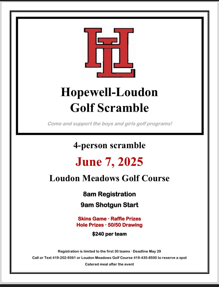 Come out, have fun, and support the HL golf teams.