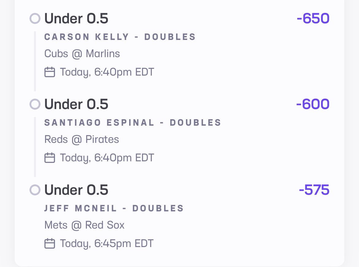 makeawishbet's tweet image. Picking 1 person to not get a double. Seems easy enough…. Right? #HardRockBet #Cubs #Marlinsbeisbol #ATOBTTR #Pirates #LGM #RedSox