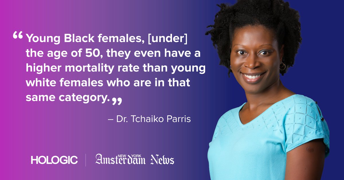 Hologic (@hologic) on Twitter photo Did you know that Black women face a 40% higher mortality rate for breast cancer than white women? Breast radiologist Dr. Tchaiko Parris spoke with <a href="/NYAmNews/">New York Amsterdam News</a> to highlight the unique risk factors for Black women and the need for ongoing regular mammograms: bit.ly/43fMGhN Did you know that Black women face a 40% higher mortality rate for breast cancer than white women? Breast radiologist Dr. Tchaiko Parris spoke with <a href="/NYAmNews/">New York Amsterdam News</a> to highlight the unique risk factors for Black women and the need for ongoing regular mammograms: bit.ly/43fMGhN
