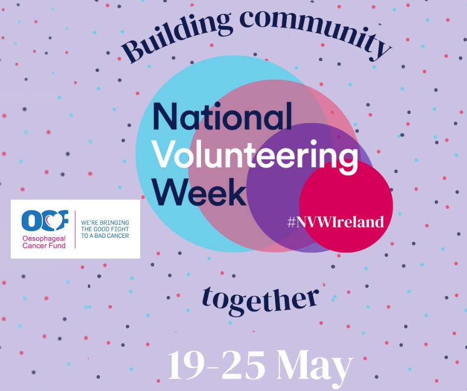 Oesophageal Cancer Fund (@oesophagealcf) on Twitter photo To mark #NationalVolunteeringWeek , <a href="/OesophagealCF/">Oesophageal Cancer Fund</a> would like to give our thanks and show our gratitude to all our amazing volunteers who gave their time and support us year in and out and are a integral part of the OCF machine.
#OCFbyyourside #fightingcancer #NVWIreland To mark #NationalVolunteeringWeek , <a href="/OesophagealCF/">Oesophageal Cancer Fund</a> would like to give our thanks and show our gratitude to all our amazing volunteers who gave their time and support us year in and out and are a integral part of the OCF machine.
#OCFbyyourside #fightingcancer #NVWIreland