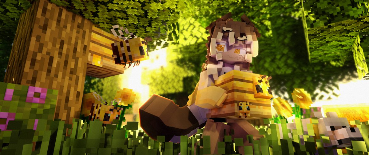 ReddiValentine's tweet image. Wifey taking some bees so we can have organic honey for our pancakes 
 (I genuinely had fun trying to explore the lighting on this one) 
Mine-imator mod by @YogaindoC
#mineimator #mineimatorrender #minecraft