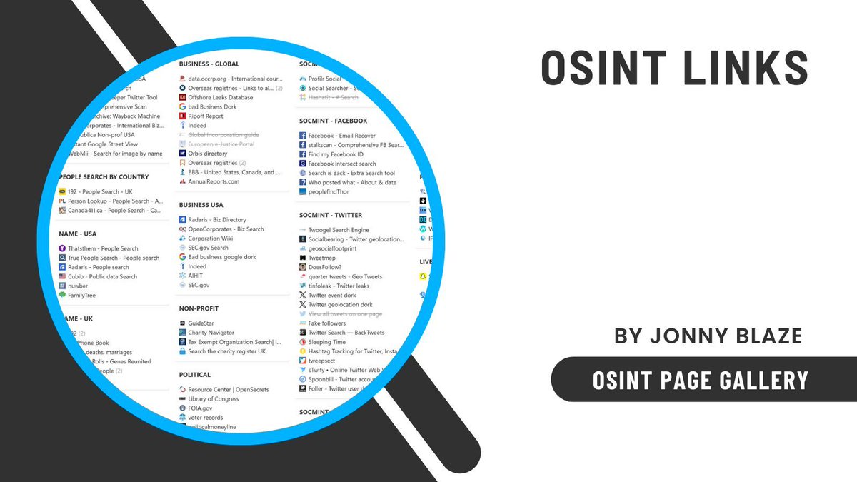 🕵️‍♂️ Dive into OSINT with this curated collection by Jonny Blaze! From people search to SOCMINT, flights, breaches &amp; more—organized for easy access. Perfect for beginners &amp; pros alike.
[start.me/p/q6naJo/osint…](start.me/p/q6naJo/osint…)