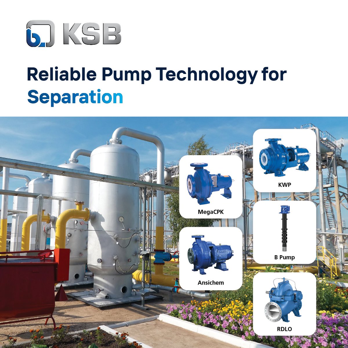 Industrial water. Industrial wastewater. Separation. All critical to industrial water treatment—and all areas where KSB pump technologies deliver peak performance. Our pumps are engineered to perform in key treatment processes. Explore our brochure: hubs.li/Q03mTnBN0