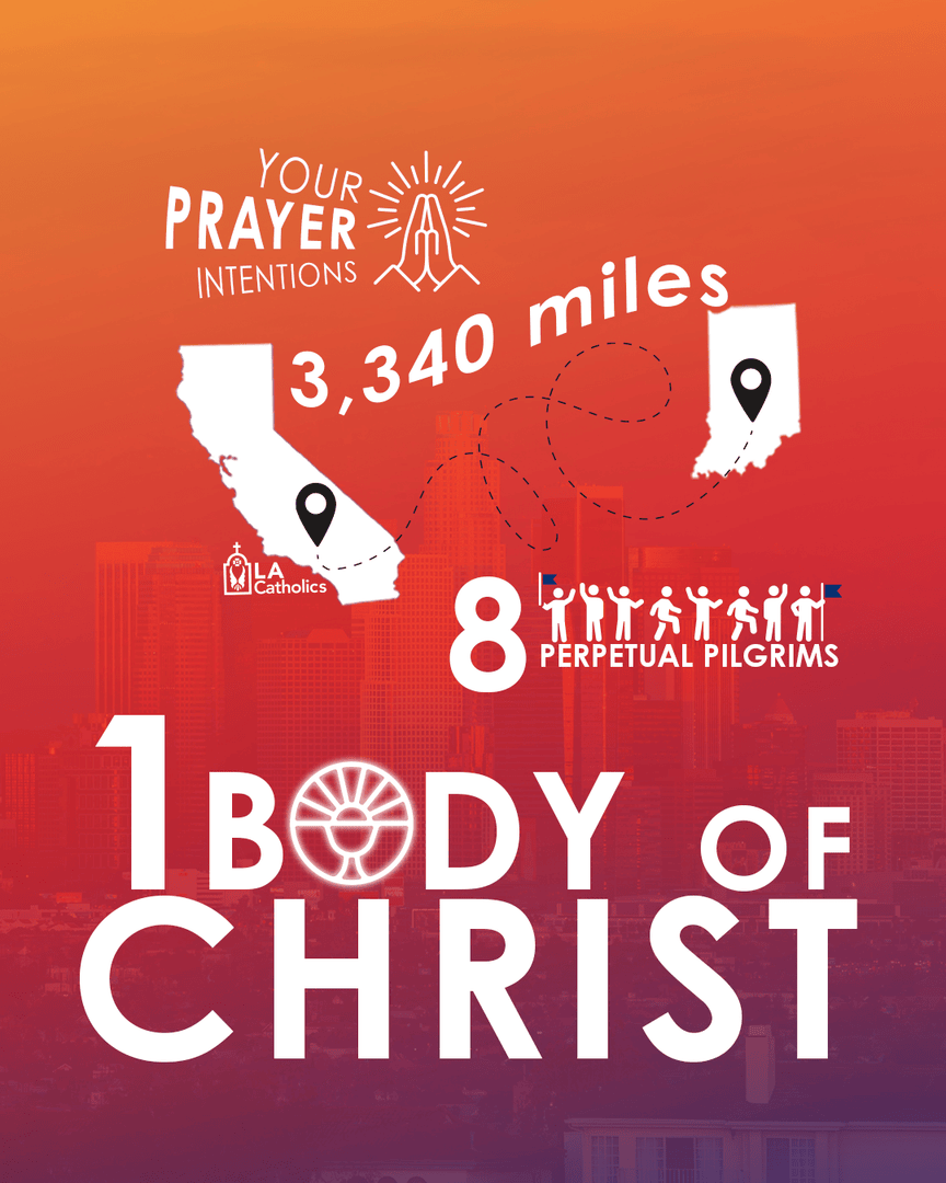 lacatholics's tweet photo. 8 perpetual pilgrims are bringing Jesus from Indianapolis to Los Angeles.
Send them your prayer intentions to pray for along their way: https://t.co/8n9MRZed4q
#NationalEucharisticRevival #EucharisticRevival #NECLA #NEC2025 https://t.co/aexPAcmZle