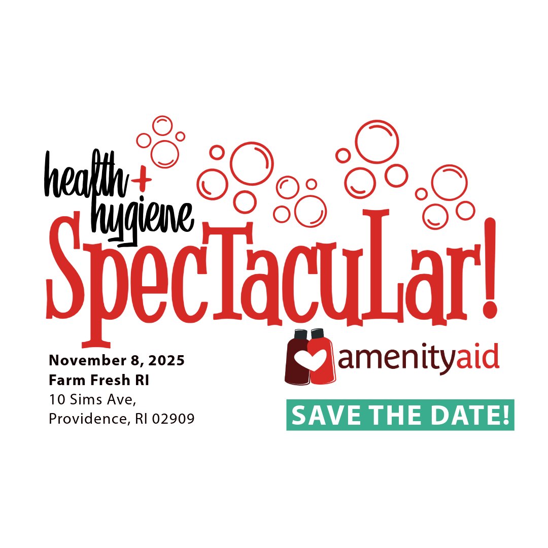 🎉 Save the Date!
Amenity Aid’s 9th Annual Health + Hygiene Spectacular! is coming this November to Farm Fresh RI!

Prizes, treats, and a big impact toward ending hygiene insecurity in RI. ❤️🧼

#AmenityAid #EndHygieneInsecurity #RIEvents #RINonProfits