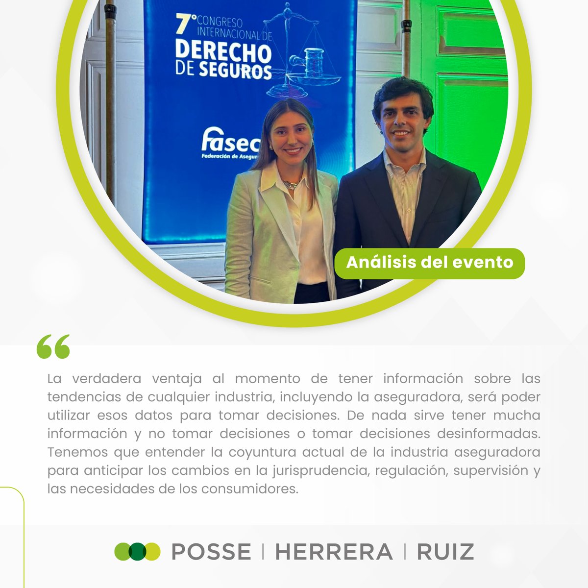 Nuestros asociados Victoria Vargas y Juan Camilo Zuluaga, participaron en el Congreso de Derecho de Seguros de Fasecolda y compartieron un análisis sobre la relevancia del espacio en el mundo corporativo.