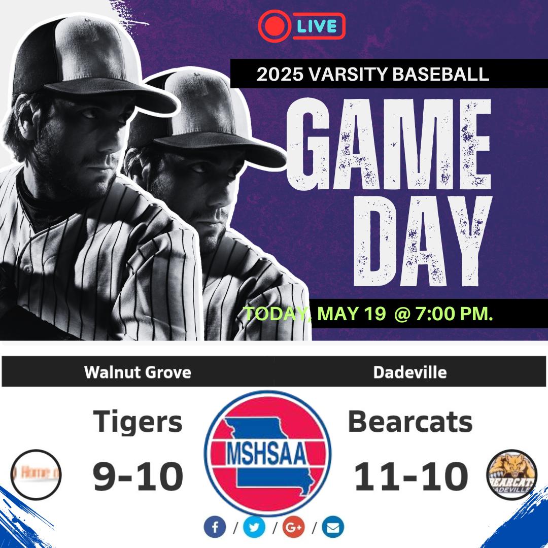 🔥𝙂𝘼𝙈𝙀𝘿𝘼𝙔
⚾️ Walnut Grove 🆚 Dadeville
📺 Live: livestream.highschoolsports.live
🗓 Today, May 19
⏰️ 7p.
<a href="/Crane_Coach/">Retired Crane Coach</a> <a href="/dvillebearcats/">Bearcat Baseball</a> @chad_foster_7 <a href="/ryankeith__5/">Ryan Keith</a> <a href="/chipstepp10/">Andrew Stepp</a> <a href="/WGR5Baseball/">WG Baseball</a> <a href="/WGr5schools/">Walnut Grove Schools</a>