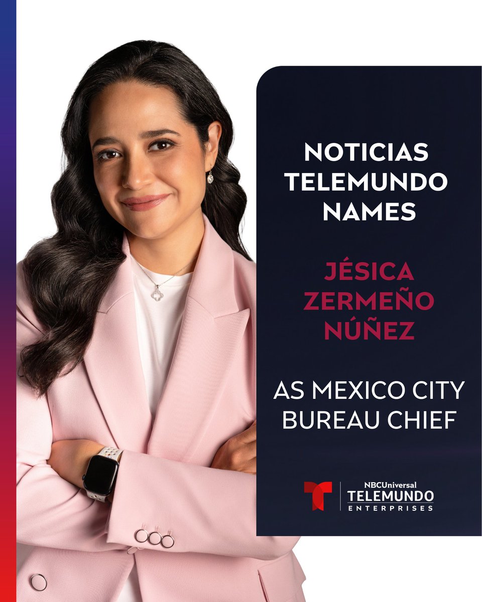 📌 Noticias Telemundo announces the appointment of Emmy award-winning journalist Jésica Zermeño Núñez as Mexico City Bureau Chief.

In this role, Zermeño will lead the network’s multiplatform news operation in Mexico City, a key hub for coverage across Mexico and Central America.
