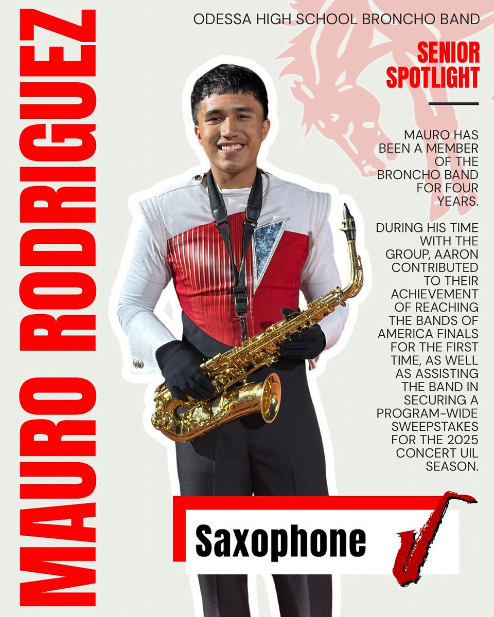 Senior Spotlight: Mauro Rodriguez
Thank you for your contribution to the Broncho Band ⭕️🎶. We wish you success and happiness in your future endeavors! #GOBIGRED
