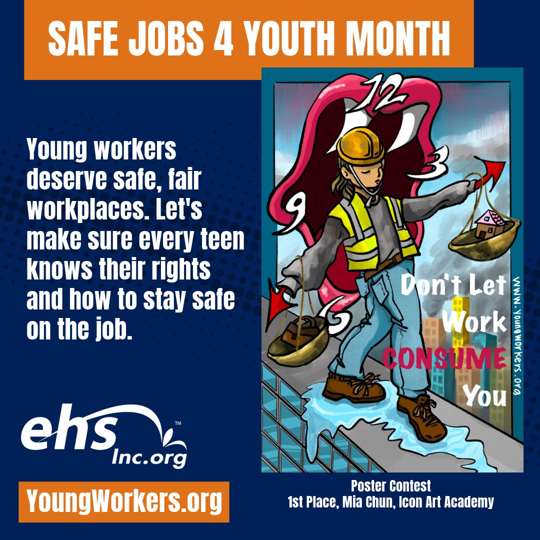 It’s Safe Jobs for Youth Month!
Every teen deserves a safe start at work. Whether it’s a summer job, internship, or first part-time gig.

Visit YoungWorkers.org to learn how we can protect young workers together. <a href="/youngworkers_CA/">Young Workers</a> 

#SafeJobsForYouth #YoungWorkers #ehsinc