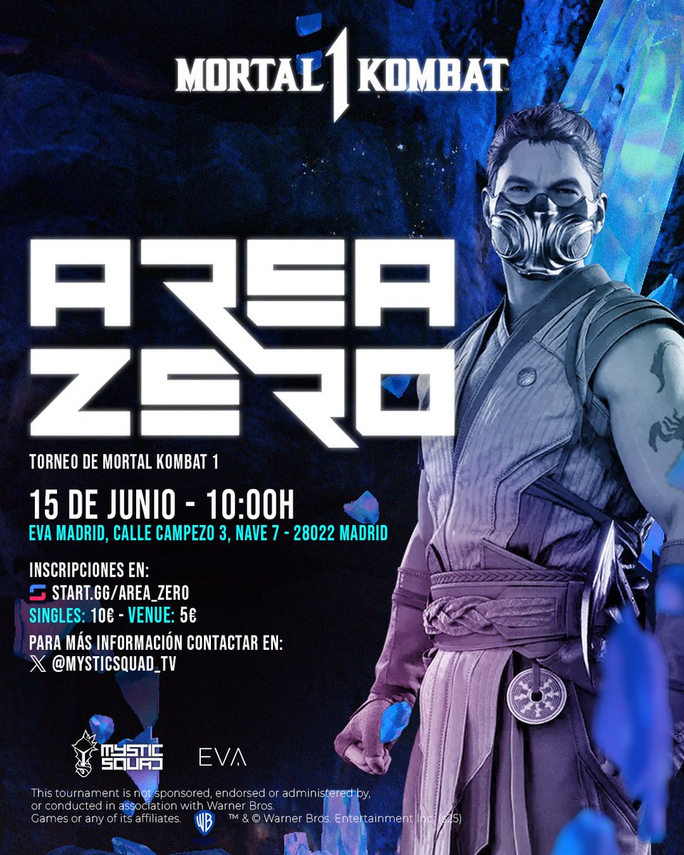 Mystic Squad (@mysticsquad_tv) on Twitter photo 🚨TORNEO🚨
Este verano vamos completitos, vuelve el Área Zero!
Y en esta edición con la gran ayuda de <a href="/WBGamesSpain/">Warner Bros. Games Spain</a> 🩵
📍EVA Madrid
📅15 de Junio
🕙10:00
⚠️Inscripciones abiertas ya!
⬇️⬇️⬇️
start.gg/area_zero 🚨TORNEO🚨
Este verano vamos completitos, vuelve el Área Zero!
Y en esta edición con la gran ayuda de <a href="/WBGamesSpain/">Warner Bros. Games Spain</a> 🩵
📍EVA Madrid
📅15 de Junio
🕙10:00
⚠️Inscripciones abiertas ya!
⬇️⬇️⬇️
start.gg/area_zero