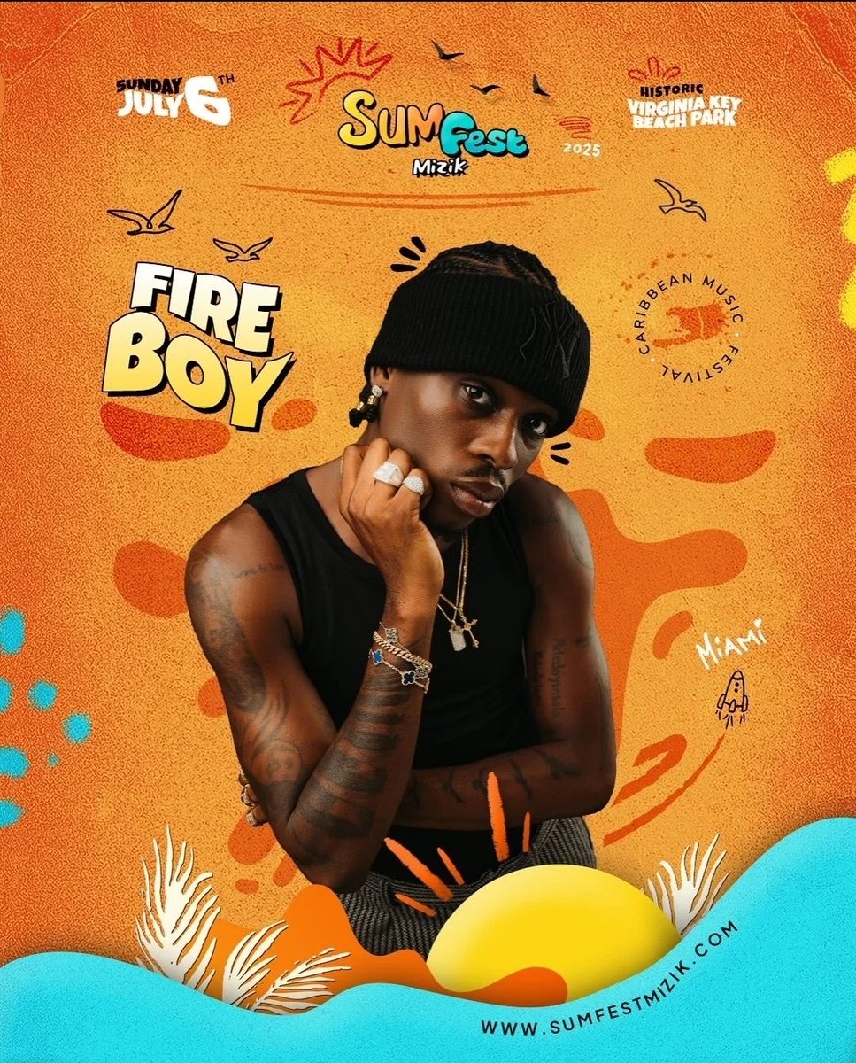 ouwesapromotv_'s tweet photo. #vaybnation #kingstreet_tetkale #freshgold #Fireboy https://t.co/g6yHaE1sgE @sumfestmizik July 6 📍⛱️ #MIAMI https://t.co/T4vmqnlmL4