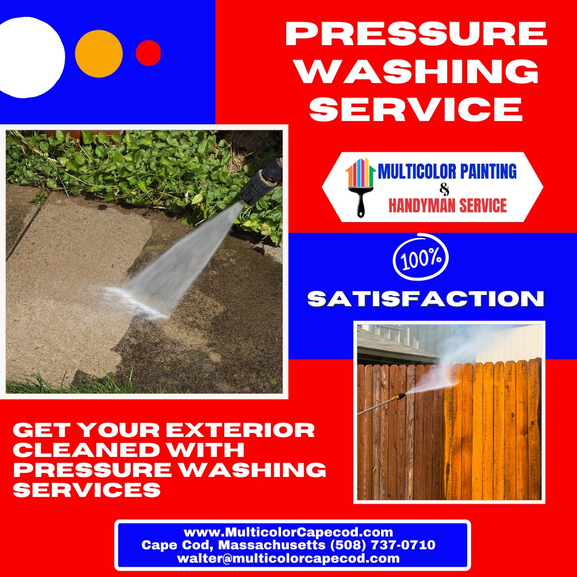 MulticolorPain1's tweet photo. -> PRESSURE WASHING SERVICE

Say goodbye to dirt and hello to curb appeal! Our pressure washing service strips away years of build-up, leaving your property sparkling clean. 

#PressureWashing #CapeCodClean #SparklingHome

🌐 https://t.co/yWDwQ6EMLl https://t.co/snNBDQI7pE
