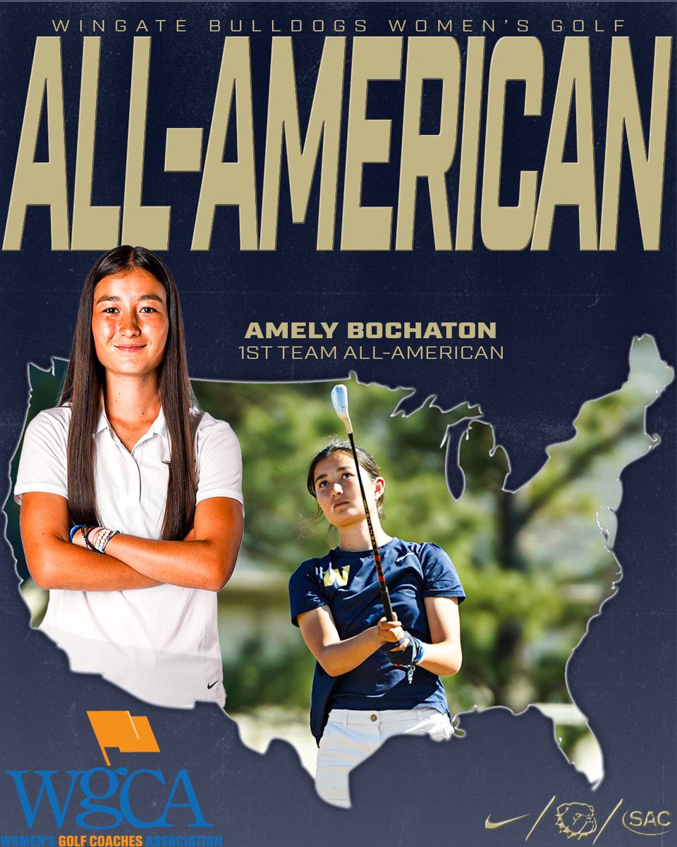WU_Bulldogs's tweet photo. All-Americans!

Amely Bochaton &amp; Jess Brown have been named @WGCAGOLF 1st Team All-Americans!

The duo combined for 9 victories, leading #2 @Wingate_WGolf to 7 wins on the year &amp; a trip to the national quarterfinals!

Story | https://t.co/FfzNVqmMm4 https://t.co/eX5s65JTit
