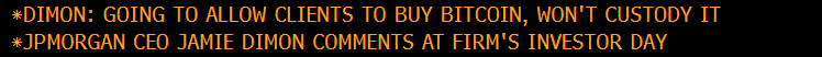 matthew_sigel's tweet photo. 🚨 Jamie Dimon Says JPM Will Allows Clients to Buy Bitcoin https://t.co/nF7HFawJBV