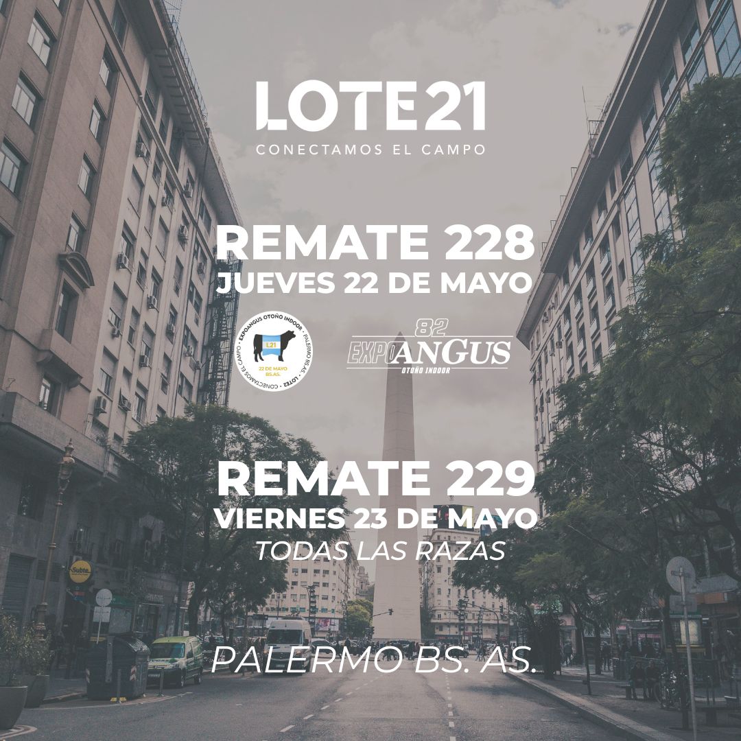 No te quedes afuera de nuestro próximo Remate 228-229
Desde Palermo BS AS.
Estaremos transmitiendo el remate a travésde nuestra WEB, REDES y nuestra APP.
#LOTE21 #conectamoselcampo