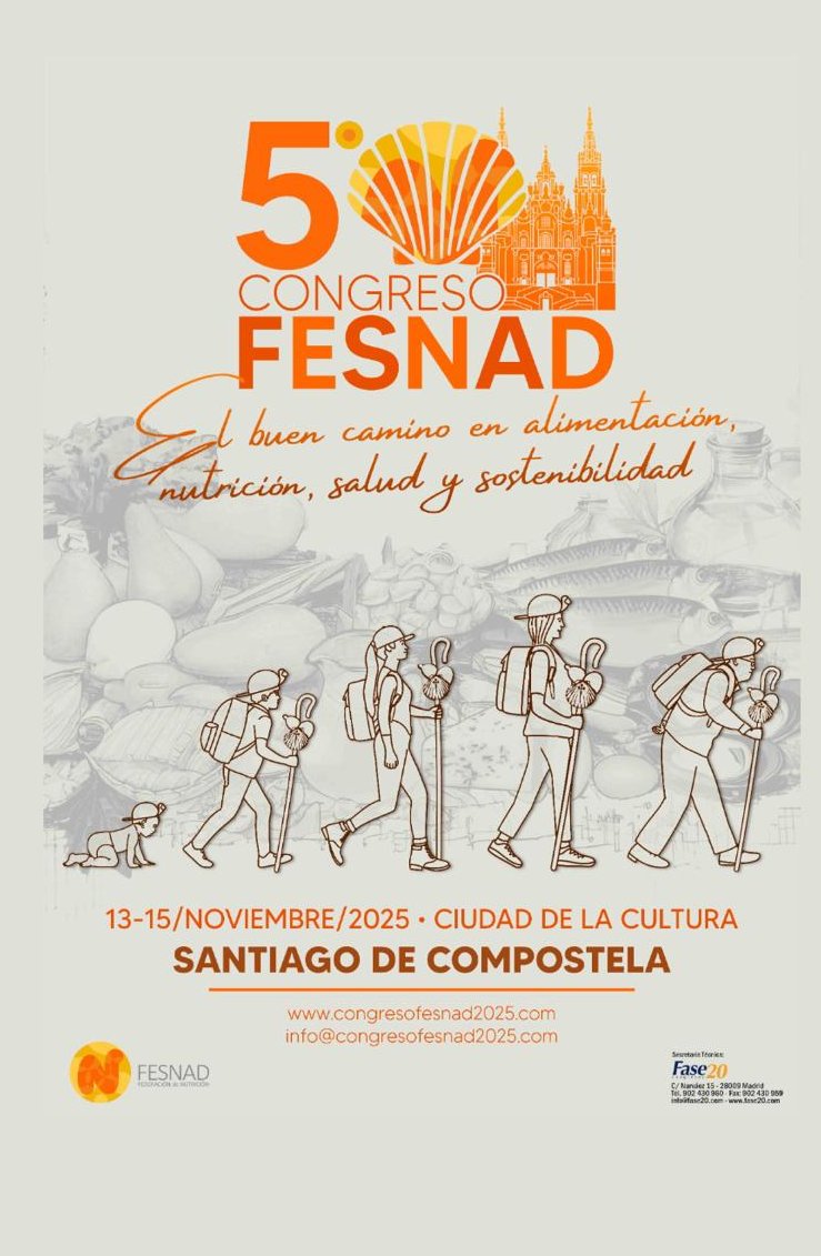 🟠Tenemos el placer de presentaros el cartel de nuestro V Congreso de FESNAD que tendrá lugar en Santiago de Compostela del 13 al 15 de noviembre 2025.
👀
fesnad.org

#fesnad25 <a href="/seghnp/">SEGHNP</a> <a href="/sennutricion/">Sociedad Española de Nutrición - SEÑ</a>