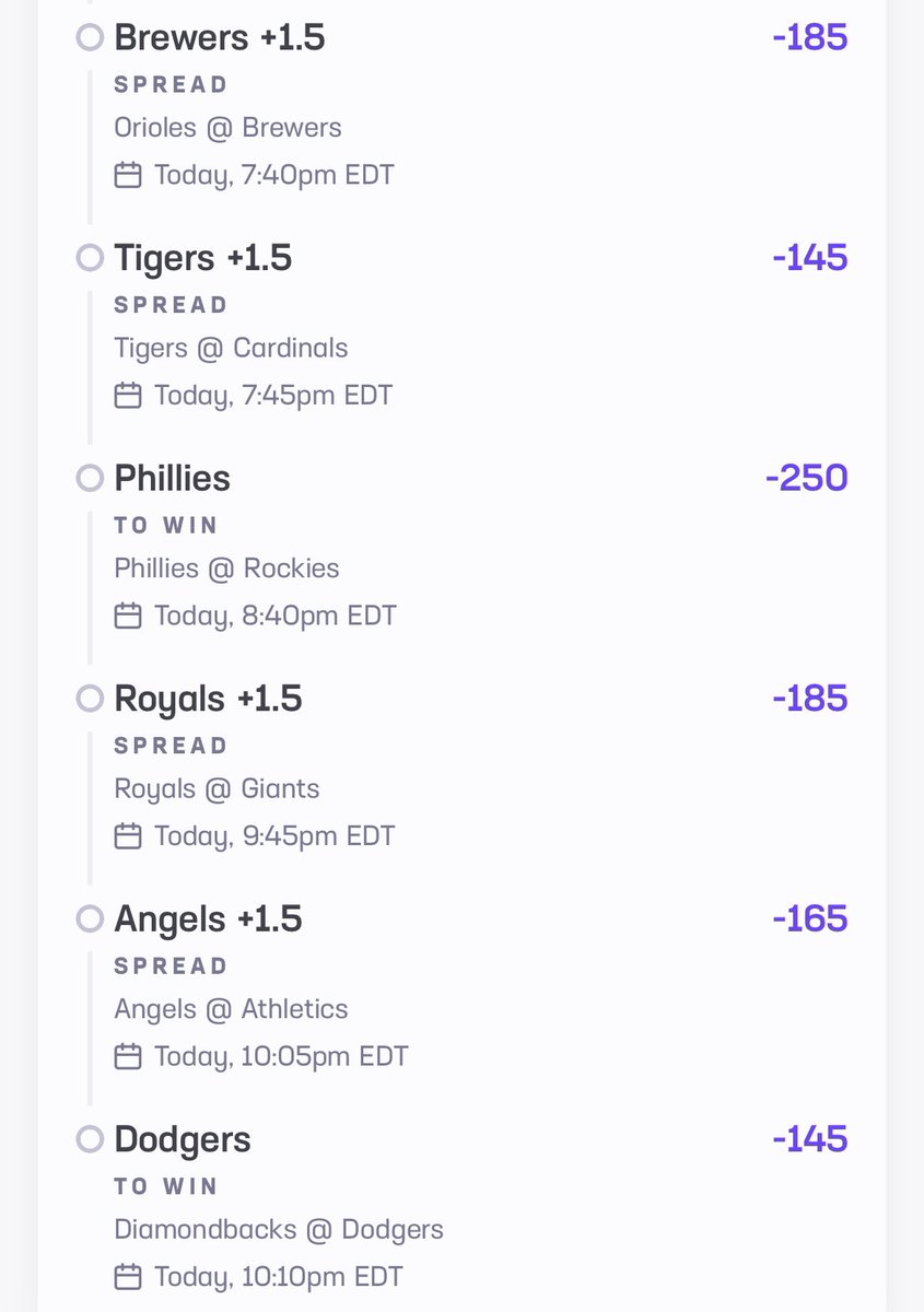 makeawishbet's tweet image. Just trying to make 300x profit. Why not give it a try. A parlay with the result of every MLB game today. 12 games=12 legs to this bet. #HardRockBet