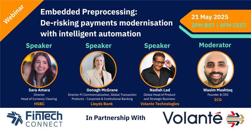 Volante Technologies (@volantetech) on Twitter photo 📢 Join our live webinar on May 21 at 3PM BST!
Discover how embedded preprocessing is helping banks modernise payments—without a core overhaul.
💡 Speakers from <a href="/LBGplc/">Lloyds Banking Group</a>, <a href="/HSBC_UK/">HSBC UK</a>, <a href="/volantetech/">Volante Technologies</a>, and 1CG
🔗 Register: eu1.hubs.ly/H0kbDss0
#Payments #ISO20022
<a href="/fintech_connect/">@fintech_connect</a> 📢 Join our live webinar on May 21 at 3PM BST!
Discover how embedded preprocessing is helping banks modernise payments—without a core overhaul.
💡 Speakers from <a href="/LBGplc/">Lloyds Banking Group</a>, <a href="/HSBC_UK/">HSBC UK</a>, <a href="/volantetech/">Volante Technologies</a>, and 1CG
🔗 Register: eu1.hubs.ly/H0kbDss0
#Payments #ISO20022
<a href="/fintech_connect/">@fintech_connect</a>