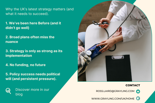 📢 The UK’s new cancer plan is on the horizon – but will it deliver real change? 

From strategy gaps to funding woes, here are 5 things you need to know. 

🔗grayling.com/news-and-views…

#HealthPolicy #CancerCare #NHS