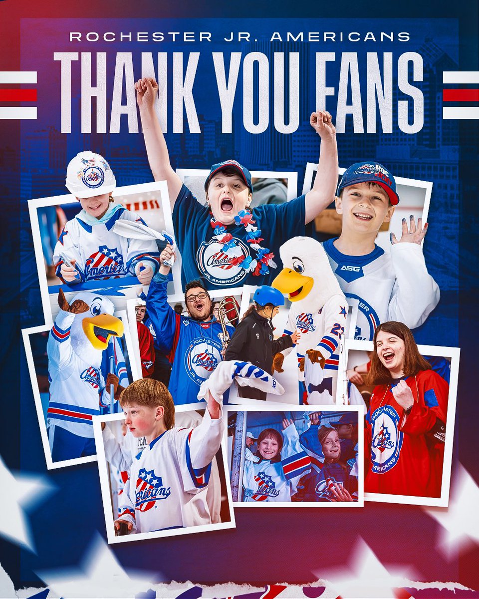 Thankful beyond words. ❤️

The Rochester Jr. Americans are grateful for this incredible community rallying around us since the beginning. 

The magic, moments, and memories of our season will last a lifetime. #LetsGetRowdy