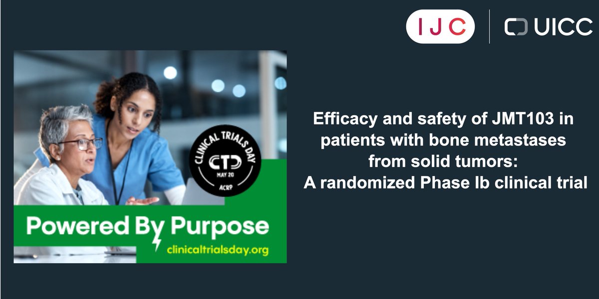 International Journal of Cancer (@intjcanc) on Twitter photo Today is #ClinicalTrialsDay!
JMT103, a RANKL-targeting antibody, safely and effectively reduces bone turnover in cancer patients with bone metastases, offering a promising option to ease complications. #PoweredbyPurpose #CTD2025
🔓 ➡️ doi.org/10.1002/ijc.35…
<a href="/uicc/">Union for International #CancerControl</a> <a href="/ACRPDC/">ACRP - Assoc. of Clinical Research Profession</a> Today is #ClinicalTrialsDay!
JMT103, a RANKL-targeting antibody, safely and effectively reduces bone turnover in cancer patients with bone metastases, offering a promising option to ease complications. #PoweredbyPurpose #CTD2025
🔓 ➡️ doi.org/10.1002/ijc.35…
<a href="/uicc/">Union for International #CancerControl</a> <a href="/ACRPDC/">ACRP - Assoc. of Clinical Research Profession</a>