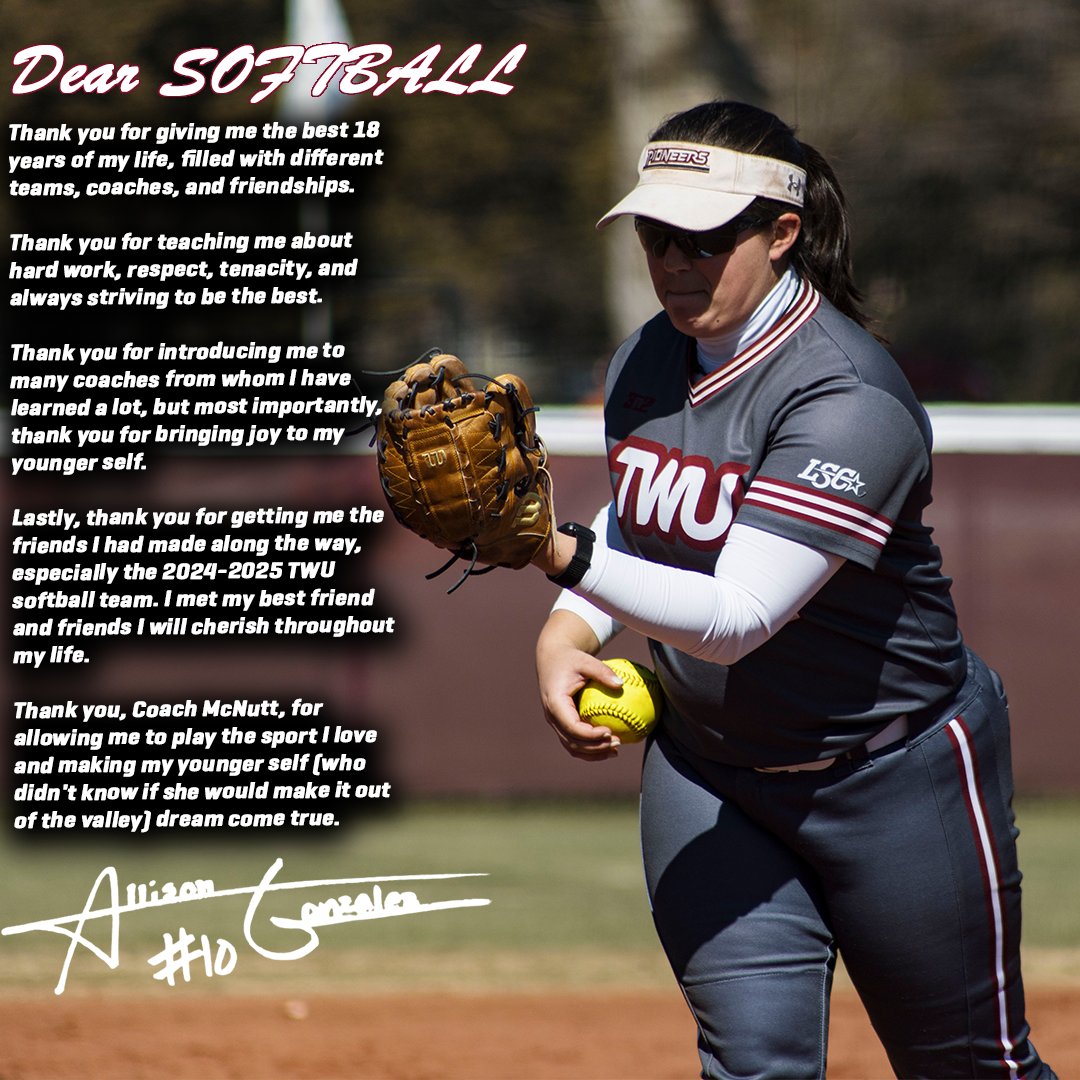 𝐿𝑒𝓉𝓉𝑒𝓇 𝓉𝑜 𝒮𝑜𝒻𝓉𝒷𝒶𝓁𝓁 𝒷𝓎 𝒜𝓁𝓁𝒾𝓈𝑜𝓃 𝒢𝑜𝓃𝓏𝒶𝓁𝑒𝓏✨

🗞️:twuathletics.com/news/2025/5/19…

#PioneerProud | #HHB