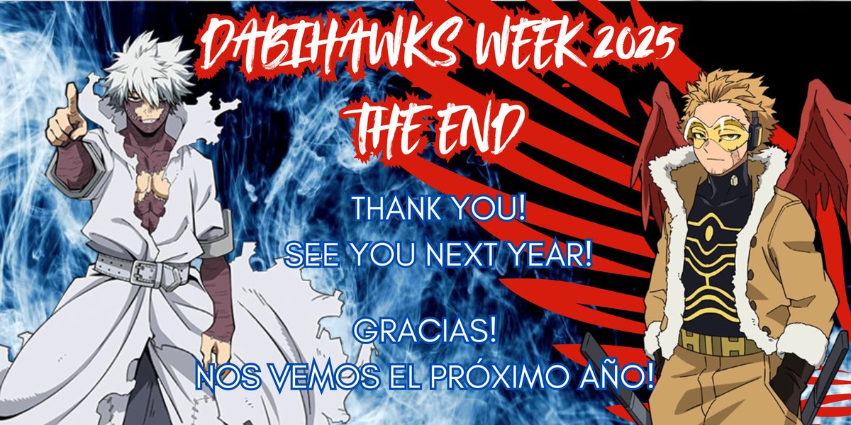 dabihawksweek's tweet photo. #DabiHawksWeek25 ended so fast 😢 but it was an amazing week thanks to you all and the amazing things you created. 

We'll continue to share things the rest of the month if you want to make late submissions. See you next year! https://t.co/kv3FqXHdjR