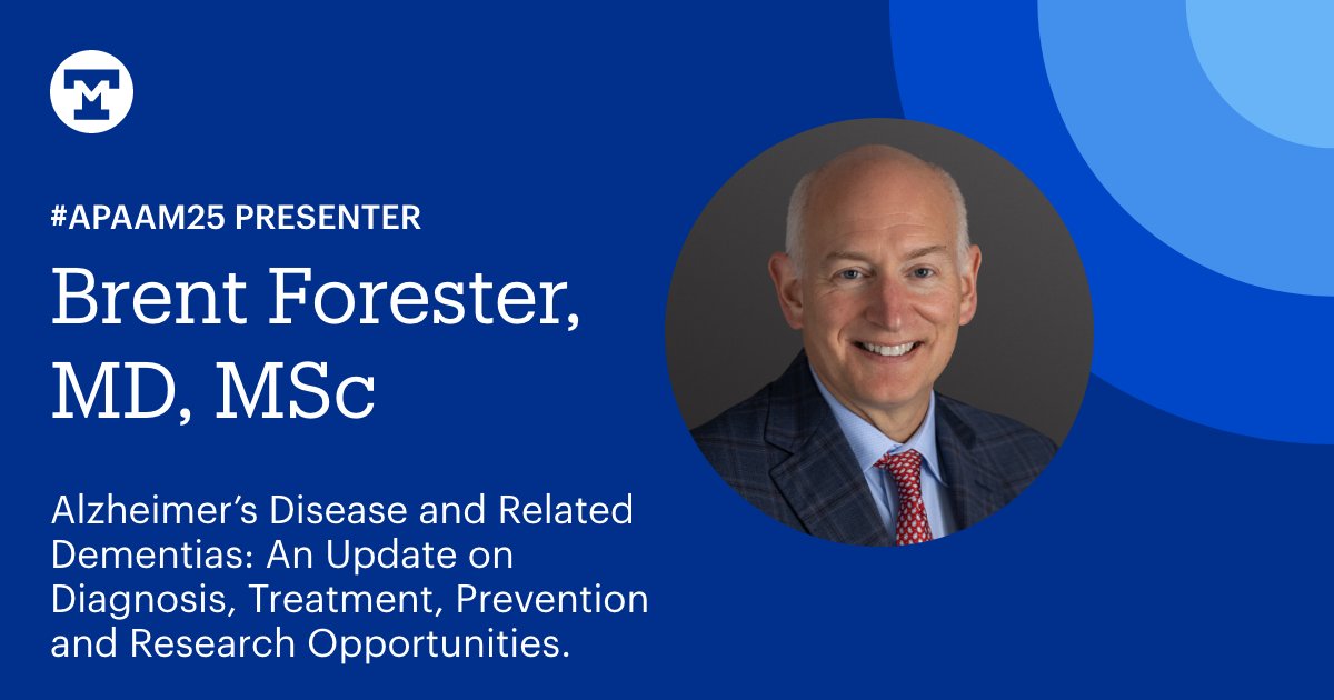 Happening today at #APAAM25: Join #TuftsMedicine + <a href="/TuftsMedSchool/">Tufts School of Medicine</a>’s @brentforester for an update on Alzheimer’s Disease and Related Dementias, including diagnosis, treatment, prevention and research opportunities.
🕜 1:30 to 3:00 pm (PT)
📍 Petree Hall D, L.A. Convention Center