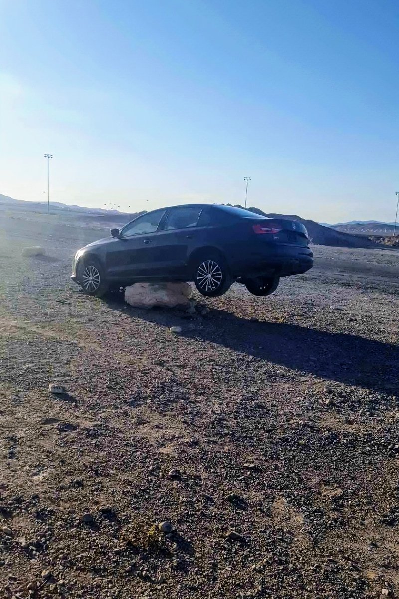 LasVegasLocally's tweet image. If you're driving home from EDC today, try to avoid taking shortcuts through the desert. Your Volkswagen Jetta is not designed to handle boulders.