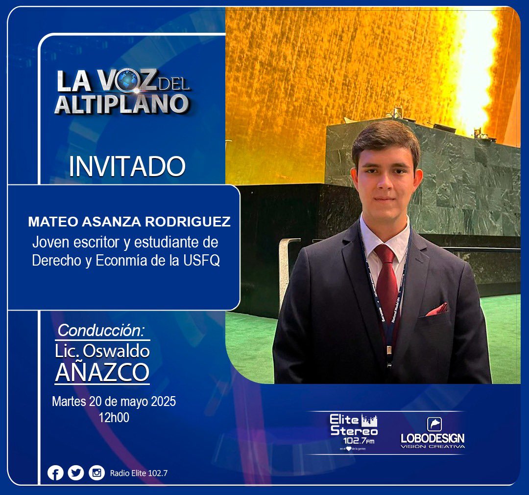 #LaVozDelAltiplano 

🗓️ Martes 20 de mayo 2025 

Escuche 102.7FM y facebook live.