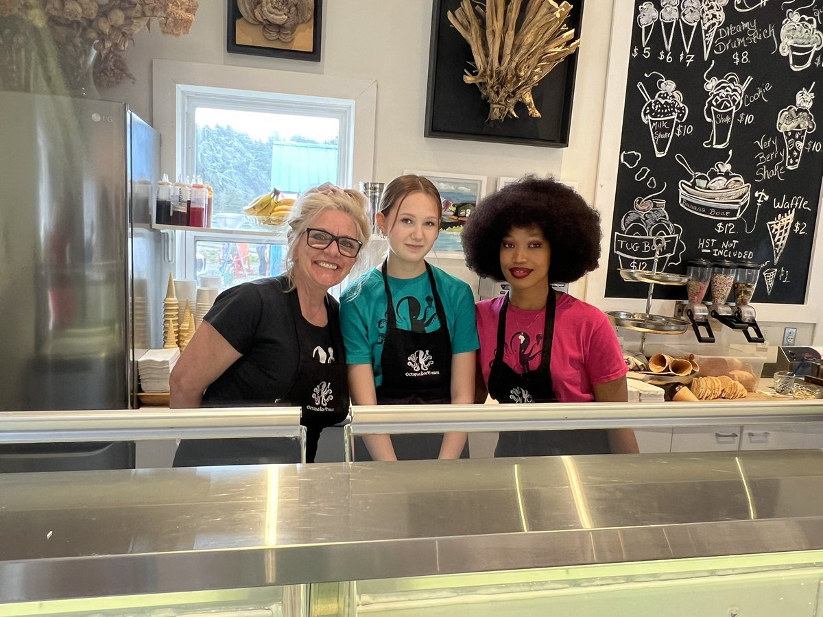 Some great Canadian food and the suppliers! 
Octopus’s cafe for a lobster roll and tomato herb soup then onto Octopus icecream later for icecream Amazing flavours and great fun.