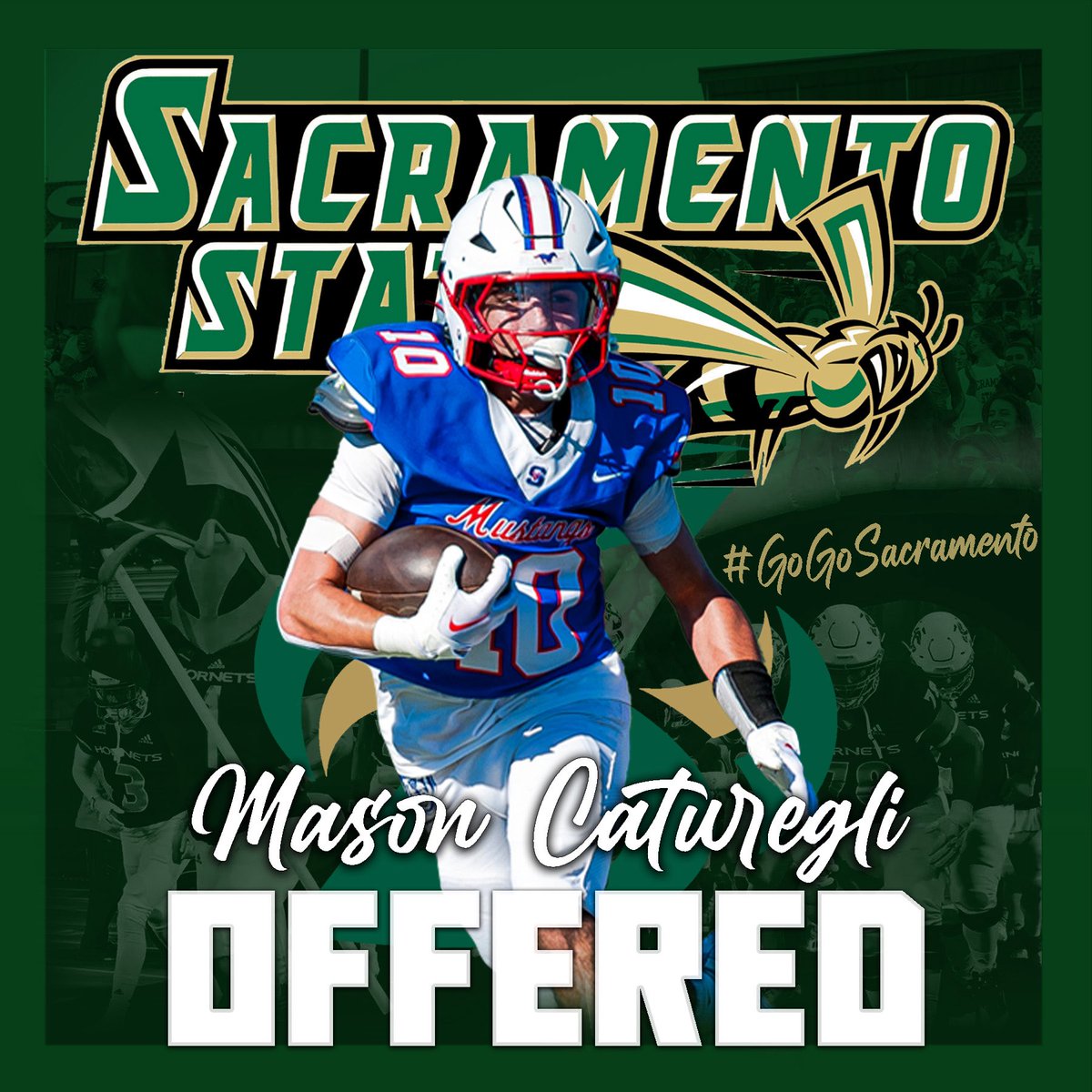 St. Vincent de Paul College Prep Football (@svhs_fb) on Twitter photo Congratulations to <a href="/MasonCaturegli/">Mason Caturegli</a> for receiving an offer from Sacramento State University!
<a href="/SacHornetsFB/">Sac State Football</a> | <a href="/BrennanMarion4/">Coach Marion</a> <a href="/coachapatterson/">AC Patterson</a> <a href="/CoachSidKrish/">Sid Krishnamurthi</a> <a href="/CoachKMerch/">Ken Merchant</a> <a href="/Robbie1Bell/">Robbie Bell</a> <a href="/CoachKenion/">Nathan Kenion</a> <a href="/BobbyFresques/">Bobby Fresques</a> <a href="/lem_adams/">Lem Adams</a> <a href="/CoachDReakes/">Daniel Reakes</a> <a href="/CJPollard1/">C.J. Pollard</a> Congratulations to <a href="/MasonCaturegli/">Mason Caturegli</a> for receiving an offer from Sacramento State University!
<a href="/SacHornetsFB/">Sac State Football</a> | <a href="/BrennanMarion4/">Coach Marion</a> <a href="/coachapatterson/">AC Patterson</a> <a href="/CoachSidKrish/">Sid Krishnamurthi</a> <a href="/CoachKMerch/">Ken Merchant</a> <a href="/Robbie1Bell/">Robbie Bell</a> <a href="/CoachKenion/">Nathan Kenion</a> <a href="/BobbyFresques/">Bobby Fresques</a> <a href="/lem_adams/">Lem Adams</a> <a href="/CoachDReakes/">Daniel Reakes</a> <a href="/CJPollard1/">C.J. Pollard</a>
