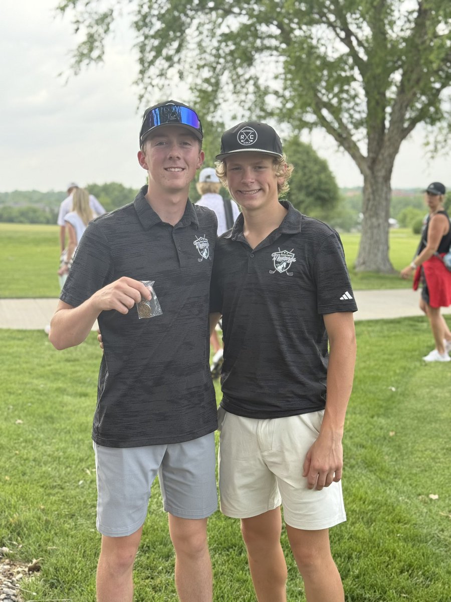 Congratulations to Coley Burgess (9th place) and Hudson Edelman (tied for 12th) for qualifying for the state golf tournament in Newton! Way to go!!