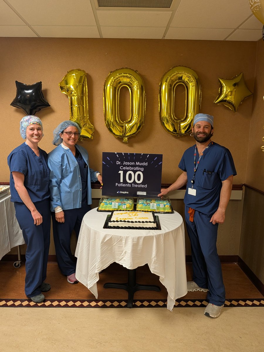 Congrats to Dr. Jason Mudd of Lovelace Medical Group for completing his 100th Inspire® procedure at Lovelace Westside Hospital! 🎉 Learn how Inspire therapy is changing lives, like Michael's! lovelace.com/news/blog/love… #Inspire #SleepApnea #LovelaceMedicalGroup