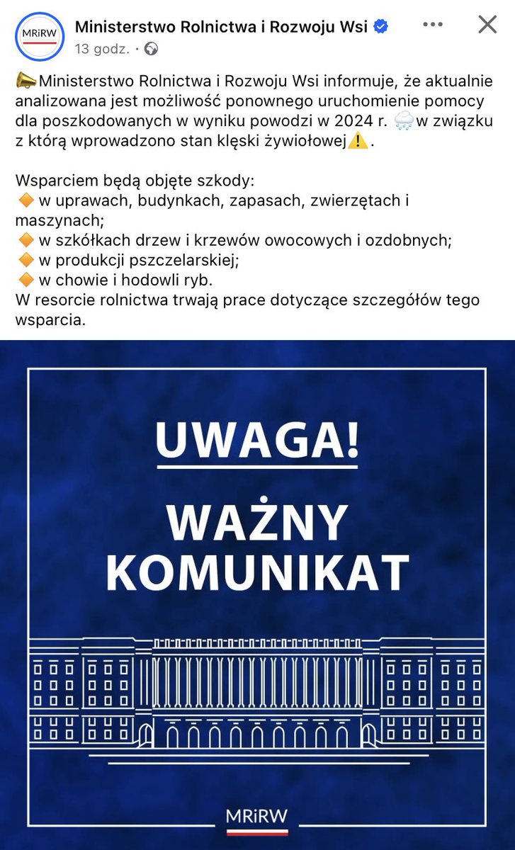 Kilka godzin po marnym wyniku <a href="/trzaskowski_/">Rafał Trzaskowski</a>  rząd uruchamia nieuruchomioną  wcześniej pomoc dla powodzian 🤦‍♀️ no trochę im zeszło- ponad pół roku, ale a nóż znajdzie się jakiś nowy elektorat. #princepolo dostaną i będzie wszystko już dobrze.