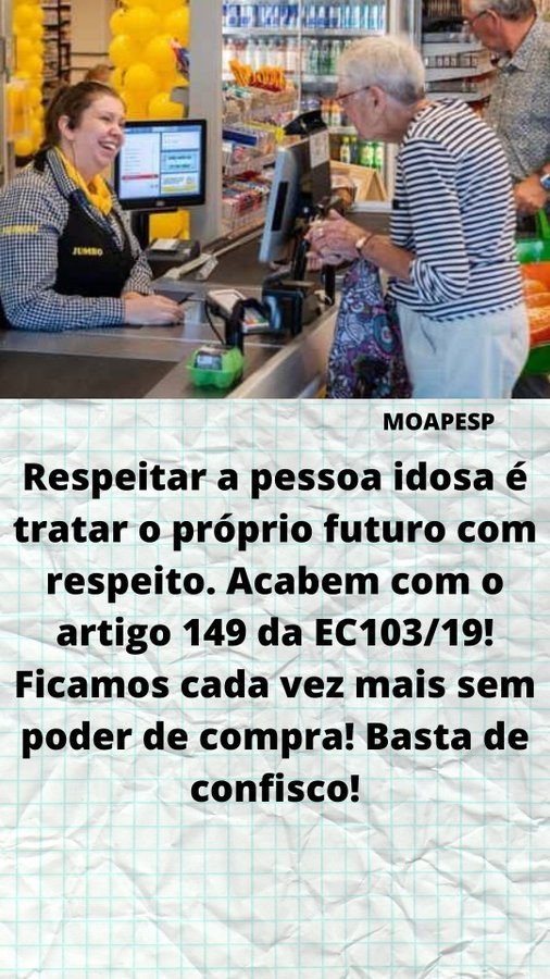 SempreApoema's tweet photo. @LolitaMunin @STF_oficial @alexandre @LRobertoBarroso @FlavioDino Esperamos o resgate da apreciação da ilegitimidade do art.149 da EC103.
@gilmarmendes. 
@STF_oficial
@LRobertoBarroso
@alexandre
Aposentados Sobrevivem
#AposentadoriaDigna https://t.co/zrlSou5qAW
