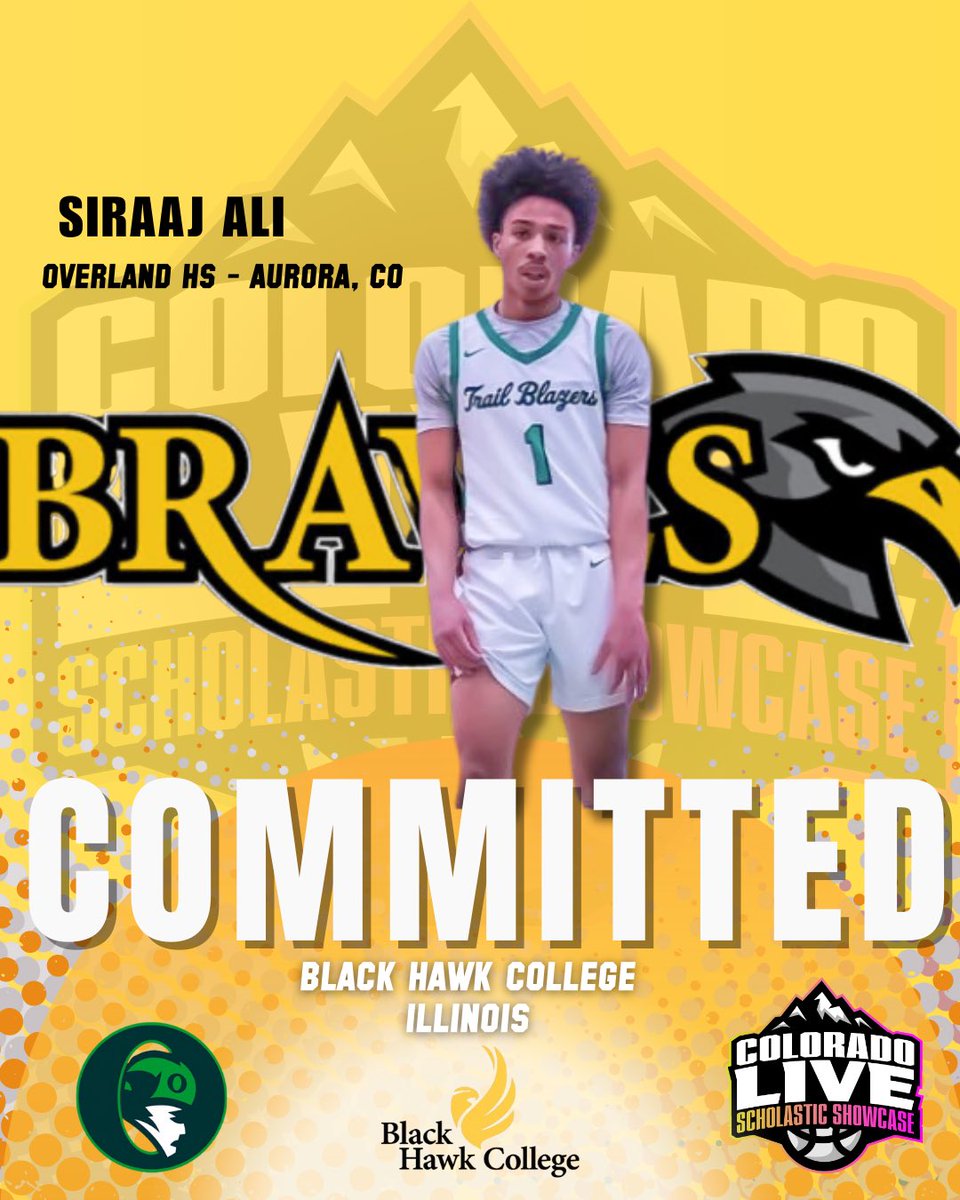 COLORADO LIVE Scholastic Showcase (@coloradolive_ss) on Twitter photo COMMITTED 💛
Congratulations to #ColoradoLiveAlum Siraaj Ali of <a href="/OHShoopSquad/">Overland Boy's Bball</a> on your your commitment to <a href="/BHC_Hoops/">Black Hawk College MBBall</a> to continue your academic and athletic career.
💯 COLORADO LIVE BALLER 🏔️🏀
“Where Future ⭐️’s Make Their Name”
#ColoradoLiveShowcase
#ColoradoHoops COMMITTED 💛
Congratulations to #ColoradoLiveAlum Siraaj Ali of <a href="/OHShoopSquad/">Overland Boy's Bball</a> on your your commitment to <a href="/BHC_Hoops/">Black Hawk College MBBall</a> to continue your academic and athletic career.
💯 COLORADO LIVE BALLER 🏔️🏀
“Where Future ⭐️’s Make Their Name”
#ColoradoLiveShowcase
#ColoradoHoops