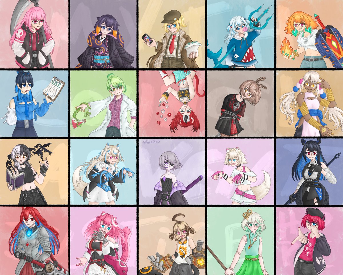 KarpToco's tweet image. Full HoloEN Roster of designs for my little archiveofourown.org/works/64469641β¦
Quality and originality of the designs is not consistent, I definitely have favorites... but I tried, and I think the overall product looks pretty good
Will post gens separately with no bg in order to tag