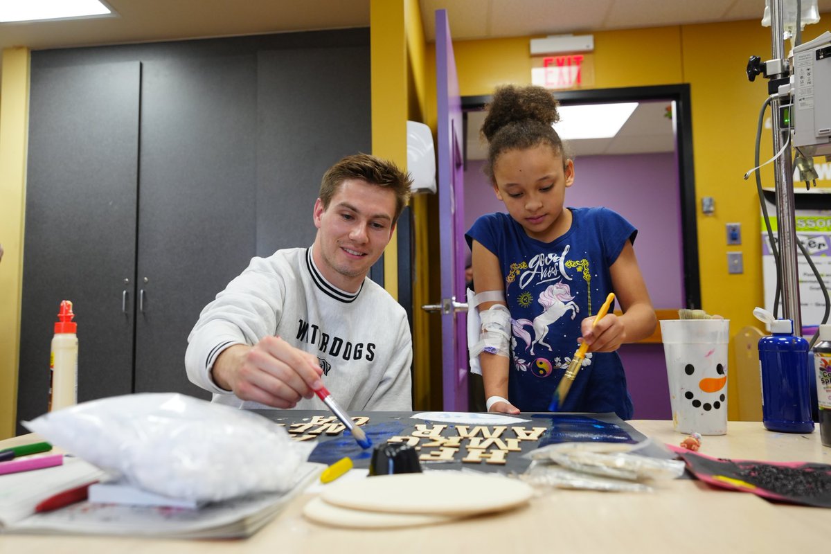 PLLWaterdogs's tweet photo. swapped out the lacrosse sticks for paint brushes 🎨

@jackhannah123 and @Michaelsowers22 got some arts &amp; crafts lessons from the REAL PROS today at St. Christopher’s Hospital for Children 🥹 https://t.co/6jUOfpItTM