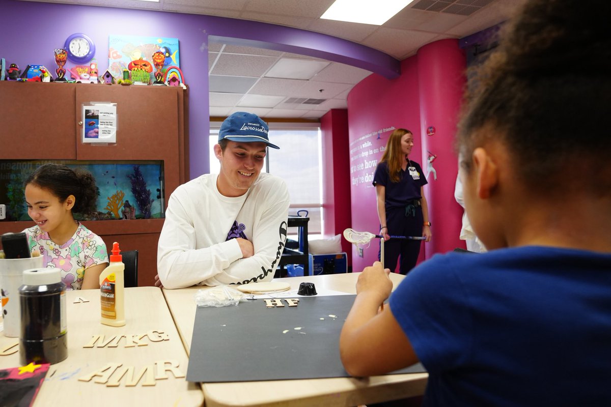PLLWaterdogs's tweet photo. swapped out the lacrosse sticks for paint brushes 🎨

@jackhannah123 and @Michaelsowers22 got some arts &amp; crafts lessons from the REAL PROS today at St. Christopher’s Hospital for Children 🥹 https://t.co/6jUOfpItTM