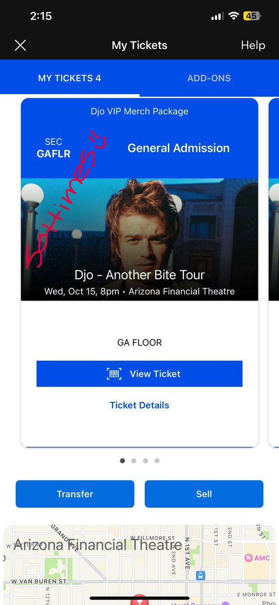 banditdjo's tweet photo. Selling one DJO VIP Merch package GA ticket for Phoenix, AZ Oct. 15th for face value $208.25 OBO PayPal g&amp;s only. I bought an extra don’t need it anymore!! https://t.co/nkLPmNABqR